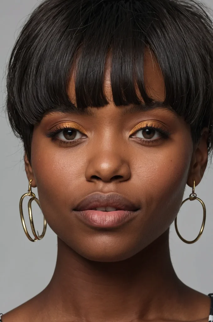 Leonardo Kino XL Short Messy FringeA Black woman with cr