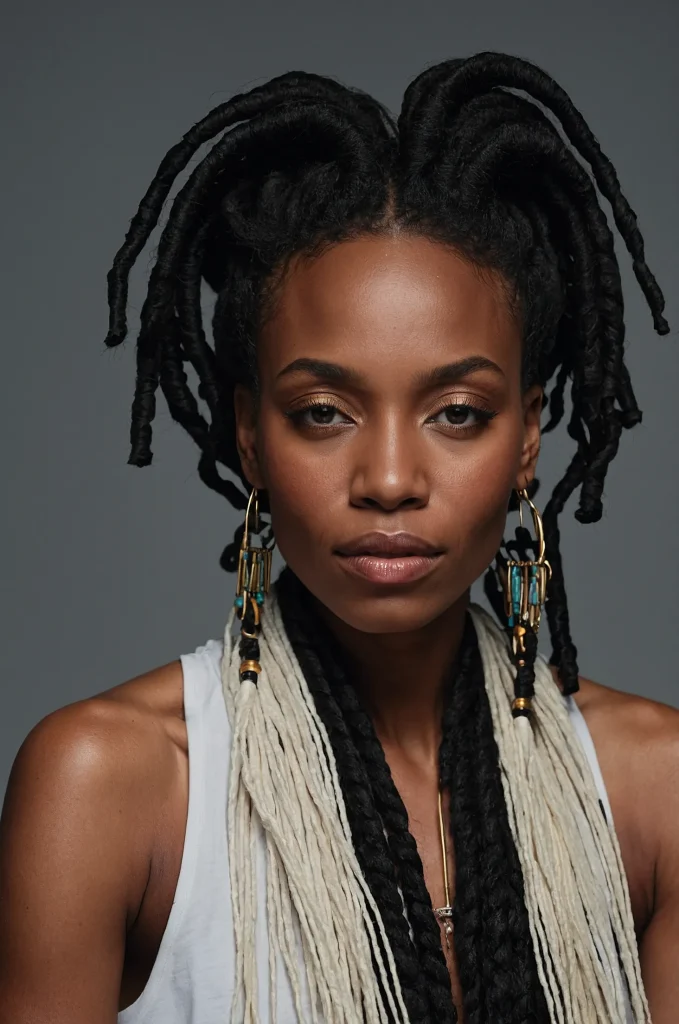 Leonardo Kino XL Locs Messy FringeA Black woman with loc