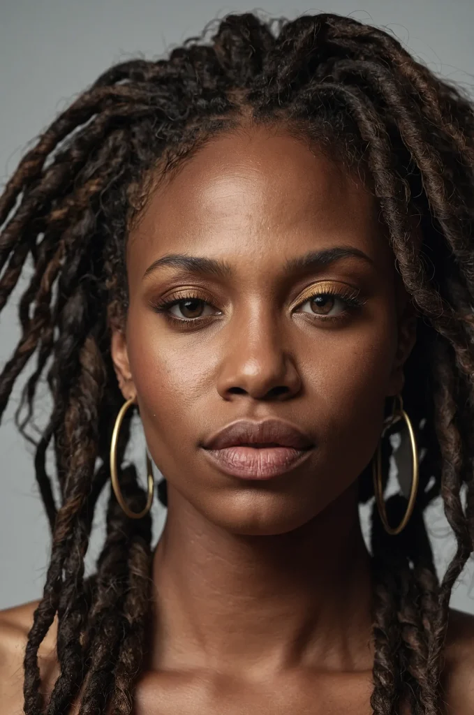 Leonardo Kino XL Locs Messy FringeA Black woman with loc