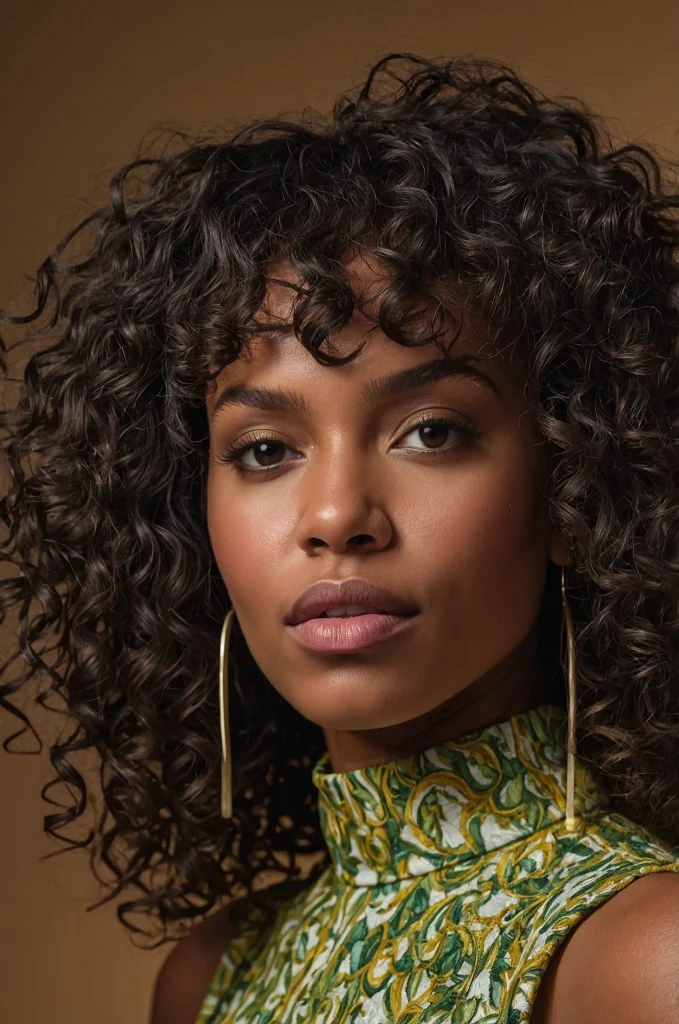 Leonardo Kino XL Curly Messy FringeA Black woman with def