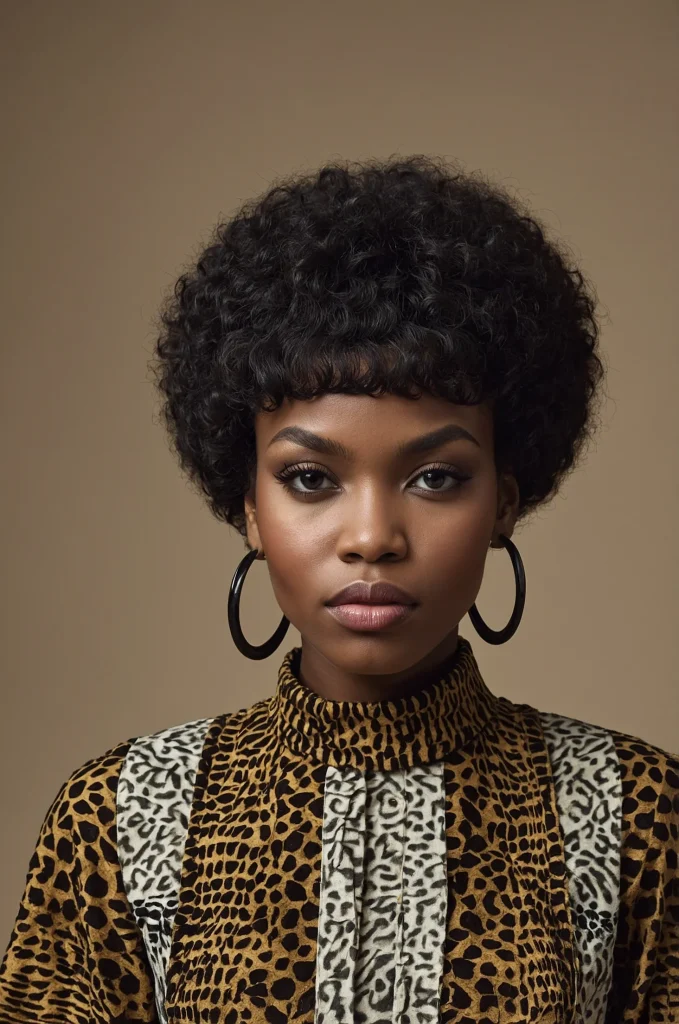 Leonardo Kino XL Afro Messy FringeA Black woman with a ro