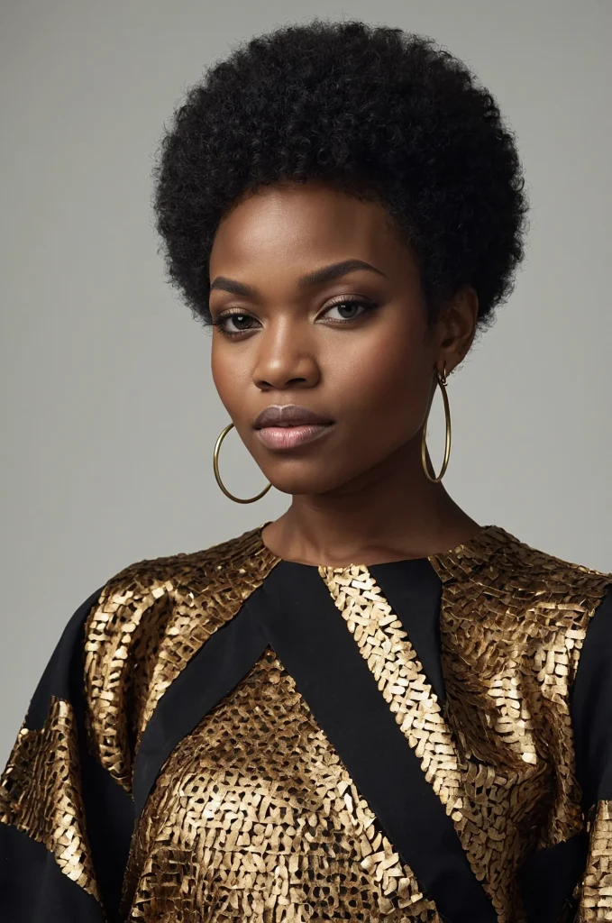Leonardo Kino XL Afro Messy FringeA Black woman with a ro