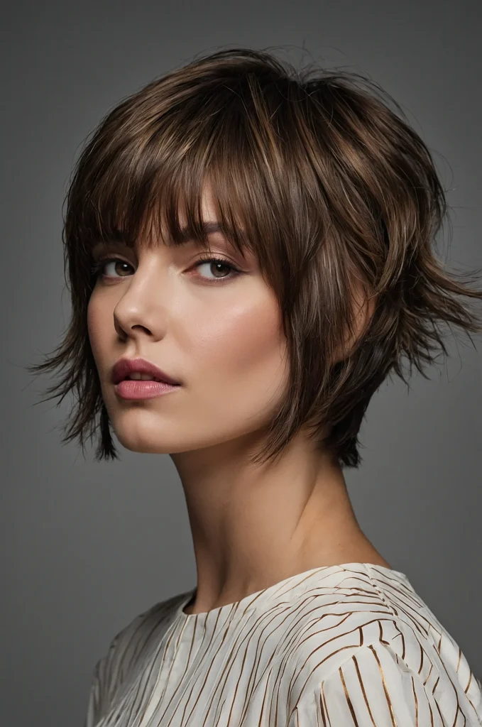 Leonardo Kino XL Layered Short Fringe with Short HairA short