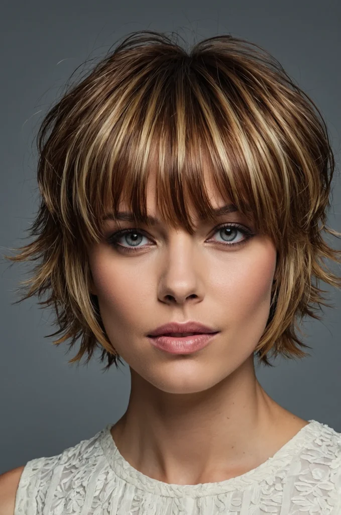 Leonardo Kino XL Layered Short Fringe with Short HairA short
