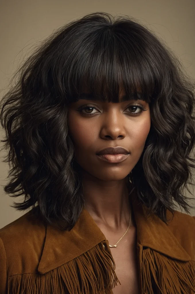 Leonardo Kino XL Shaggy Messy FringeA Black woman with re
