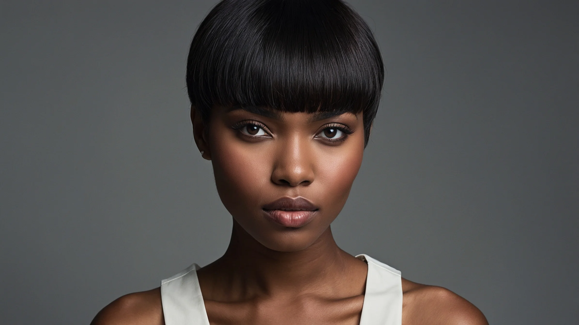 Short hair short fringe Black women
